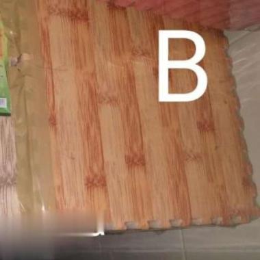 Alas Lantai Puzzle Matras Busa Karpet Warna Sponge Evamat Polos Tikar - Orange Bambu Tua