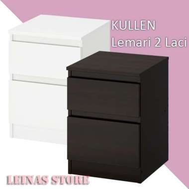 Lemari Meja Samping Tidur 2 laci / Lemari Nakas 2 laci Putih