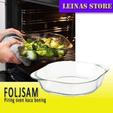 Piring oven kaca bening / piring saji uk 24.5 x 24.5 cm