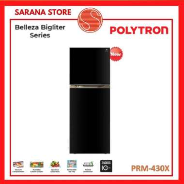 Polytron Kulkas 2 Pintu 300 Liter PRM-430X PRM430 Belleza Bigliter Series