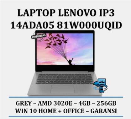 Notebook Lenovo IdeaPad IP3 14ADA05 81W000UQID - Platinum Grey