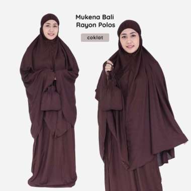 Gratis Ongkir Mukena Dewasa Bali Rayon Polos Afc / Mukena Jumbo / Mukena Best Seller Coklat Tua