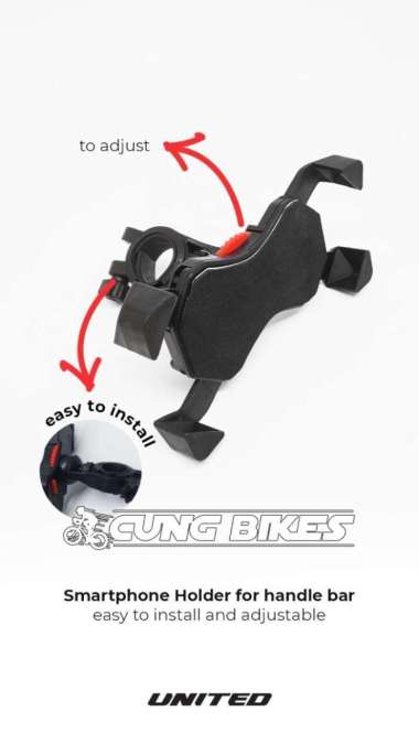 holder hp sepeda motor universal bike united Phone holder Adjustable