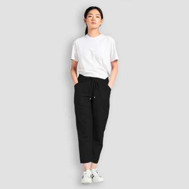 Celana panjang casual wanita gaya Korea model terbaru - Jfashion Rinjani M-L Hitam