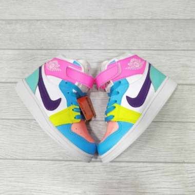pink and blue jordan ones