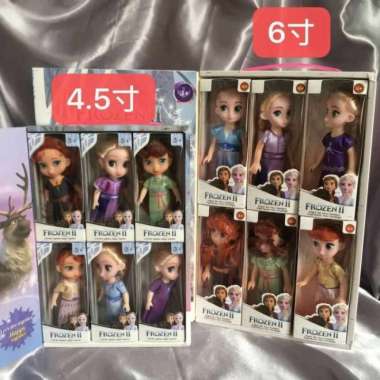 Boneka Mini Barbie Frozen II Disney 6 Pcs Mini Frozen 6 Inch Termurah Frozen 4.5 Inch Warna