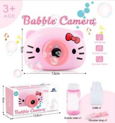 MAINAN ANAK BUBBLE CAMERA ELEKTRIK+CAIRAN BUBBLE Hello Kitty