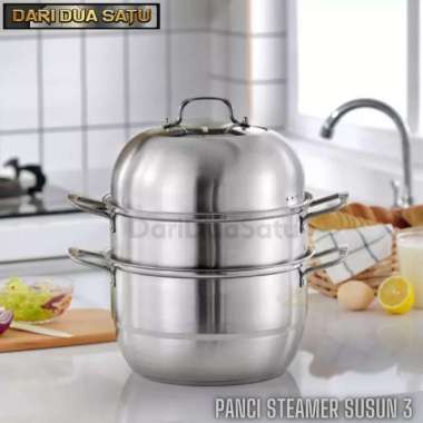 Panci Steamer Susun 3 Stainless Steel Panci Kukus