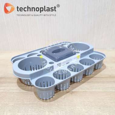 TECHNOPLAST Monochrome Water Snack Serving Set |Tempat Rak Aqua Toples Abu-abu