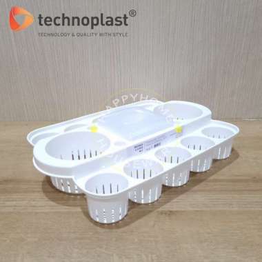 TECHNOPLAST Monochrome Water Snack Serving Set |Tempat Rak Aqua Toples Putih