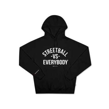 URBAIN Hoodie Hitam Pria Urbain Inc x LA Streetball Vs Everybody M