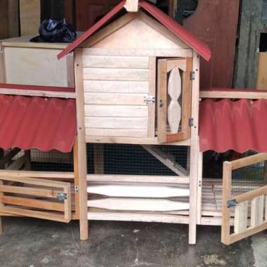 kandang kelinci outdoor bahan kayu harga murah kucing real pick