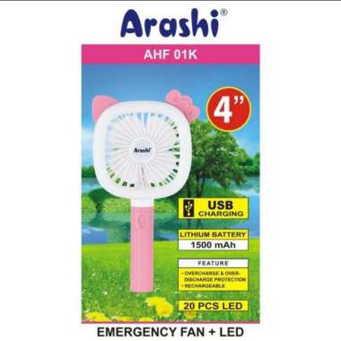 Arashi Kitty Fan 4 inch / Kipas Angin Portable 20 LED Arashi