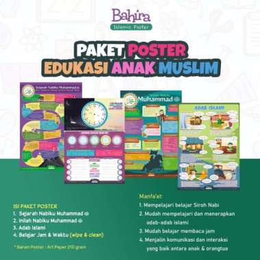 Poster Paket Edukasi Anak Muslim Isi 4 Poster