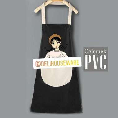 Apron Panda / Celemek / Celemek masak Hitam