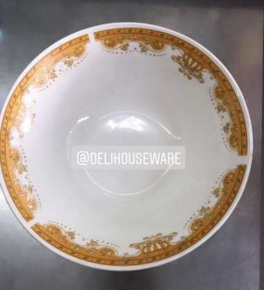 ELEGANT Mangkok Keramik 7" / Mangkok Soup / Mangkok Mie Motif Mahkota