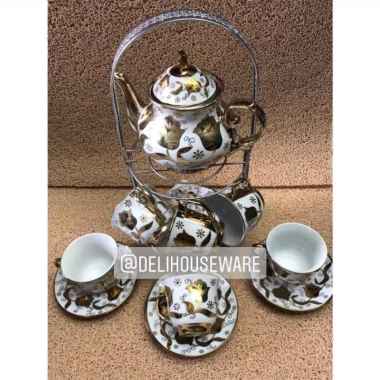 TEASET KERAMIK /COFFEE SET TEKO SET CANGKIR PIRING TULIP