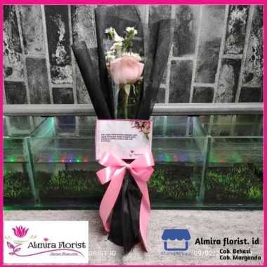 Bouquet bunga mawar 1 tangkai | buket bunga asli segar
