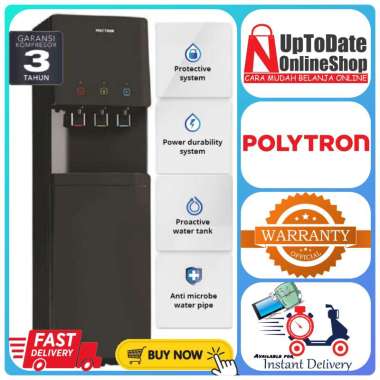 DISPENSER GALON BAWAH POLYTRON PWC-776 PWC776 HYDRA LOW WATT KOMPRESOR ANTI BAKTERI BOTTOM LOADING D