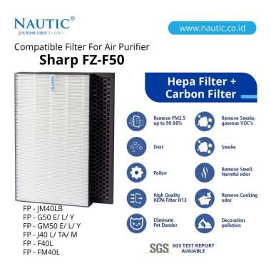 ORIGINAL Nautic HEPA & DEO FILTER for replace FZ F50HFE F50DFE FP-J40Y FP-J50Y Set Lengkap