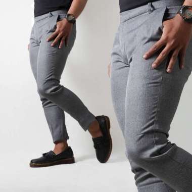 Prodigo * Celana Formal Pria slimfit Karimata Abu muda | Celana kantor | Celana kerja 38