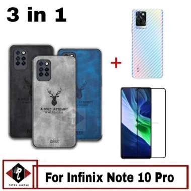 Case Deer Infinix Note 10 Pro Tempered Glass Layar Bonus Garskin