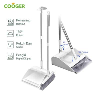 COOGER Set Sapu Dengan Pengki Alat Pembersih Lantai Sapu Dan Pengki