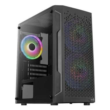 AeroCool Trinity Mini Free 3 Fan RGB mATX Gaming Case Hitam