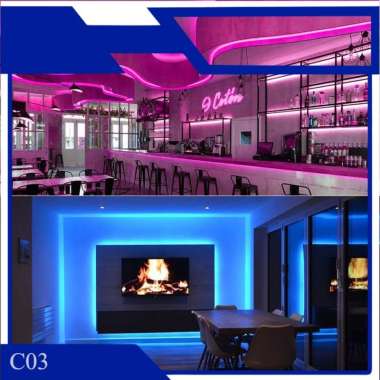 Lampu Hias Led Strip Waterprof Dilengkapi Dengan Remote Rgb C03 - Putih