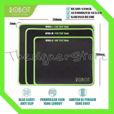 Mousepad Anti Slip Robot RP05 Mousepad Anti-Slip Gaming Polos Hitam Murah Rubber Original Robot M (2