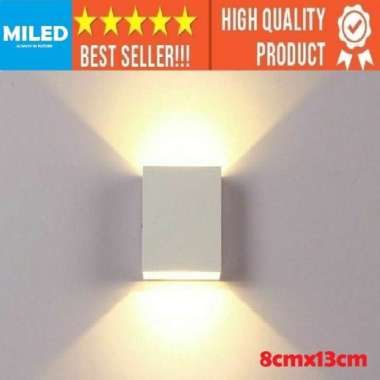 LAMPU DINDING TERAS / LAMPU TEMBOK OUTDOOR / LAMPU HIAS MINIMALIS KOTAK PUTIH