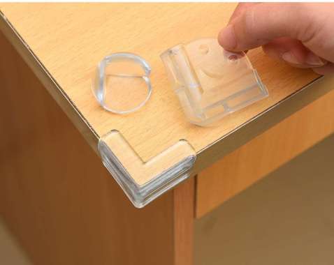 ONE-C585 Pelindung Sudut Meja Transparan / Pelindung Pengaman Siku Meja Silikon / Perekat Sudut Meja