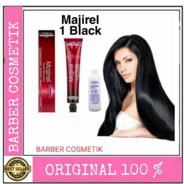 pewarna rambut cat rambut loreal majirel Maji cover 1 Black cat saja