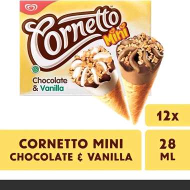 Promo Harga Walls Cornetto Mini Chocolate & Vanilla per 12 pcs 28 ml - Blibli