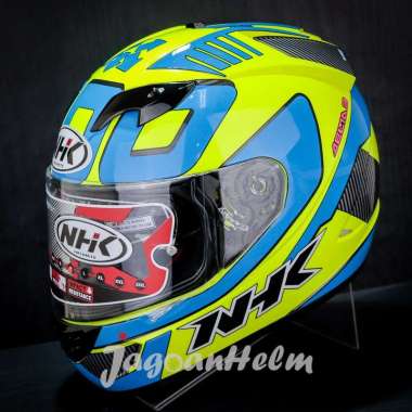 NHK HELM GP1000 DELTA 3 SE | YELLOW FLUO BLUE | GP 1000 DOUBLE VISOR - STANDAR XL