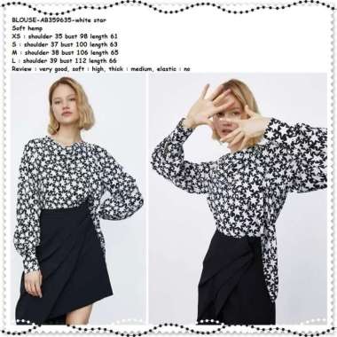 AB359635 Baju Atasan Lengan Panjang Star Blouse Wanita Korea Import