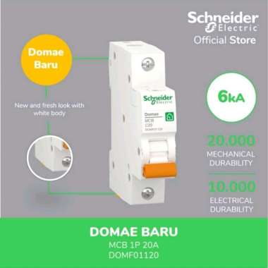 SCHNEIDER ELECTRIC MCB DOMAE 1P C20 / MCB SCHNEIDER DOMAE C20 1 PASS