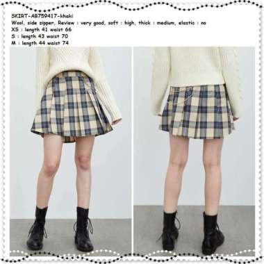 AB759417 Rok Mini Skirt Kotak Lipit Plisket Tenis Wanita Korea Import