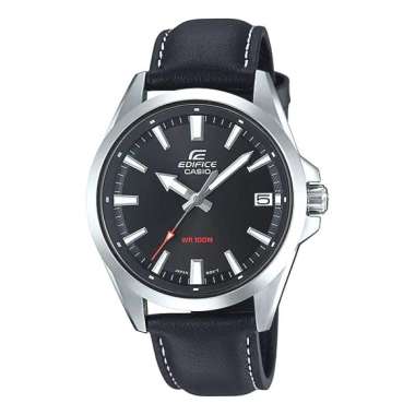 CASIO Edifice Genuine Leather Strap 42 mm Original EFV-140 Jam Tangan Pria Black