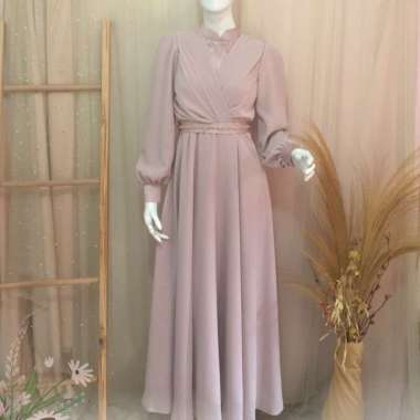 Gaun Pesta Aliza Dress / Baju Pesta Mewah Elegan XXL Silver