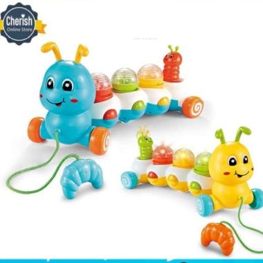 Mainan Edukatif Anak PULL-LINE CATERPILLAR | Mainan Anak Umur 2 Tahun