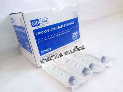 Alat Suntik Disposable Syringe Gidcare 20 cc Box Tanpa Jarum Gid Care