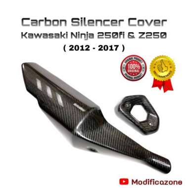 Carbonstar : Carbon Silincer Cover Ninja250Fi Z250 - Tutup Knalpot