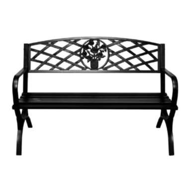 Kursi taman kursi teras Besi Kursi taman murah kursi outdoor - Hitam 127x60x85xCM