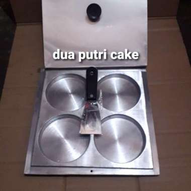 Cetakan Martabak Mini Isi 4 Lubang + Tutup. Bahan Alumunium Cor Tebal