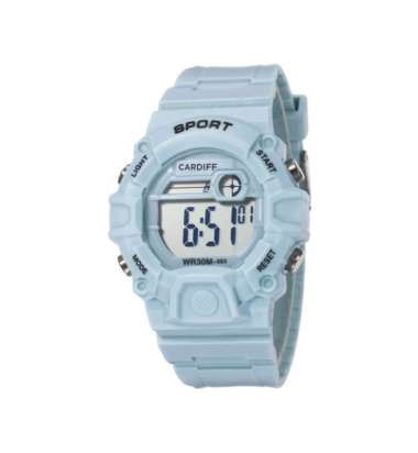 CARDIFF LCD 8663 Jam Tangan Sport Wanita Water Resist BIRU
