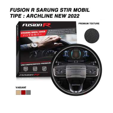 Cover Stir / Sarung Stir Mobil Kulit Sporty Elegant ARCHLINE Fusion R Light Grey