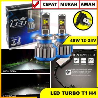 TURBO LED T1 H4 UNIVERSAL ISI 2PC HEADLIGHT TURBO T1