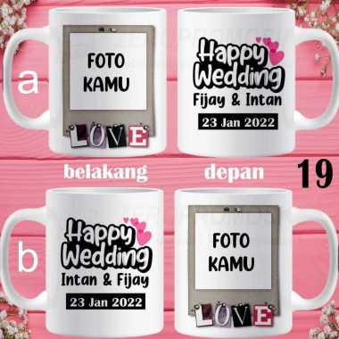 Mug Wedding / Mug Nikahan / Kado Nikahan Dapat Sepasang Custom 19 pakai foto