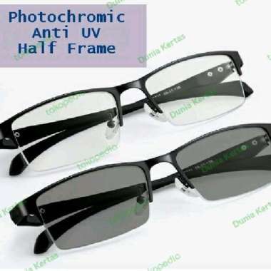 Kacamata Minus Dan Normal Model Half Frame Photocromic -6.00